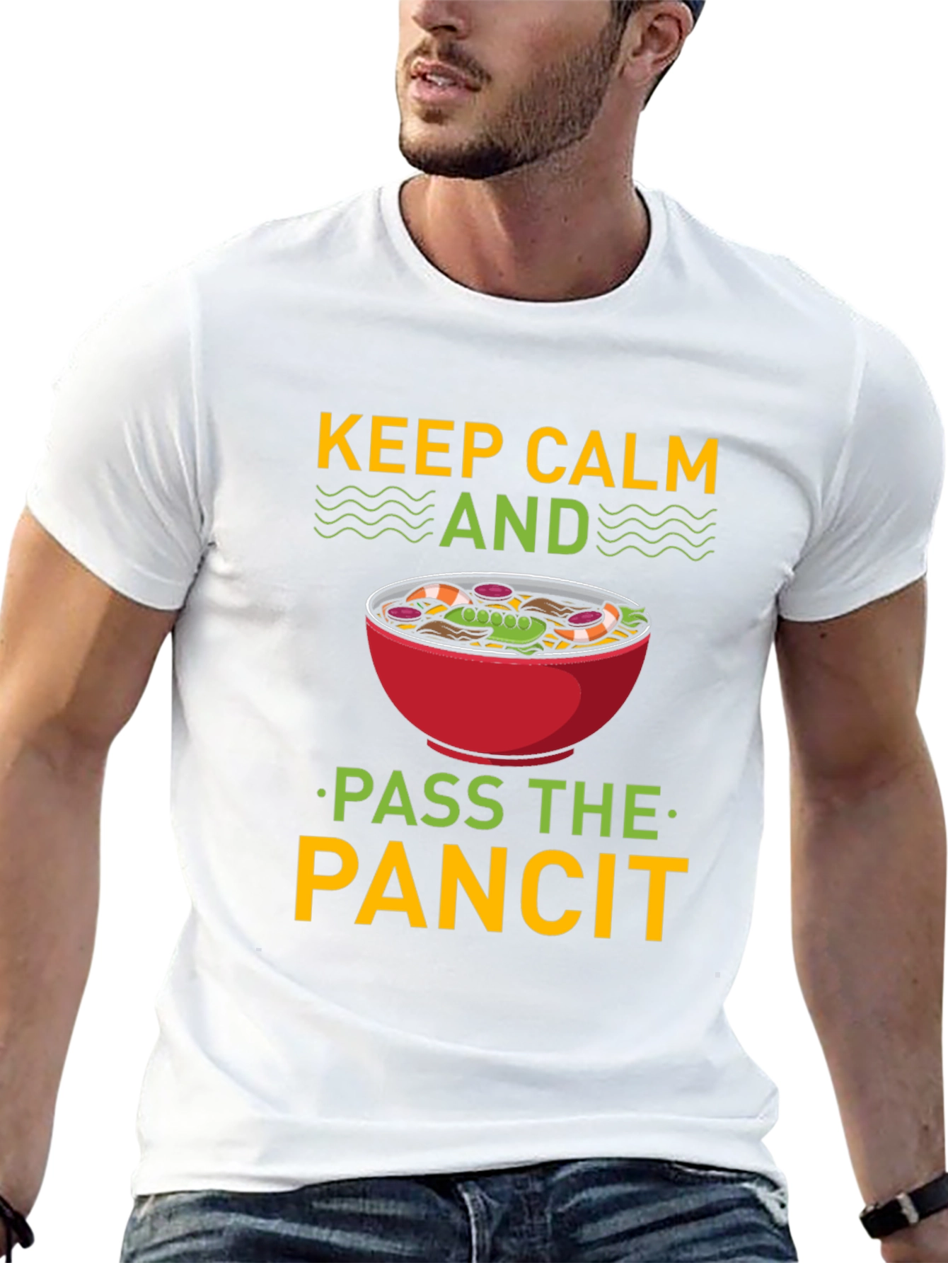 Black Keep Calm and Pass the Pancit T-Shirt view 13
