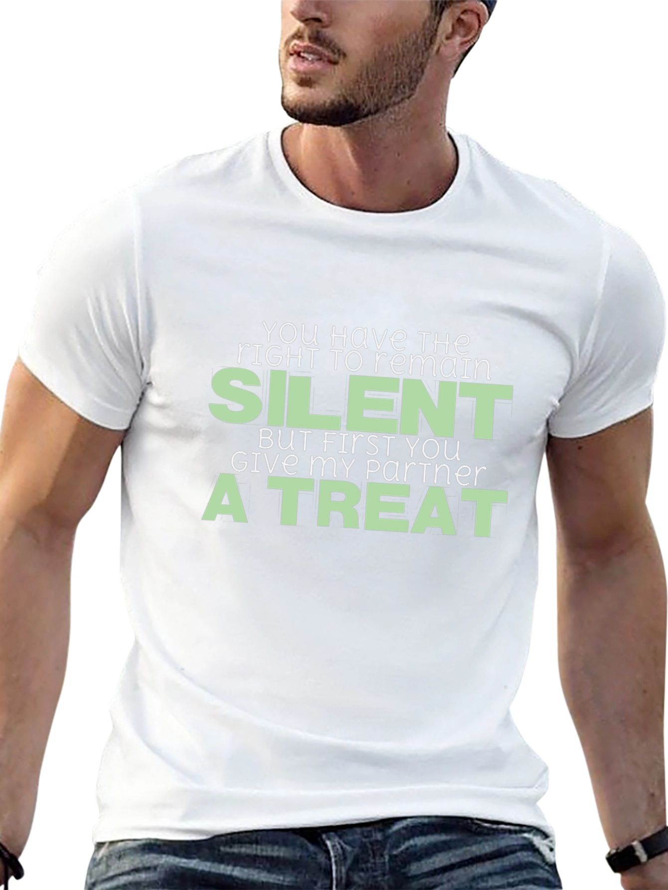 Black Funny "Silent Treat" Graphic Tee view 13