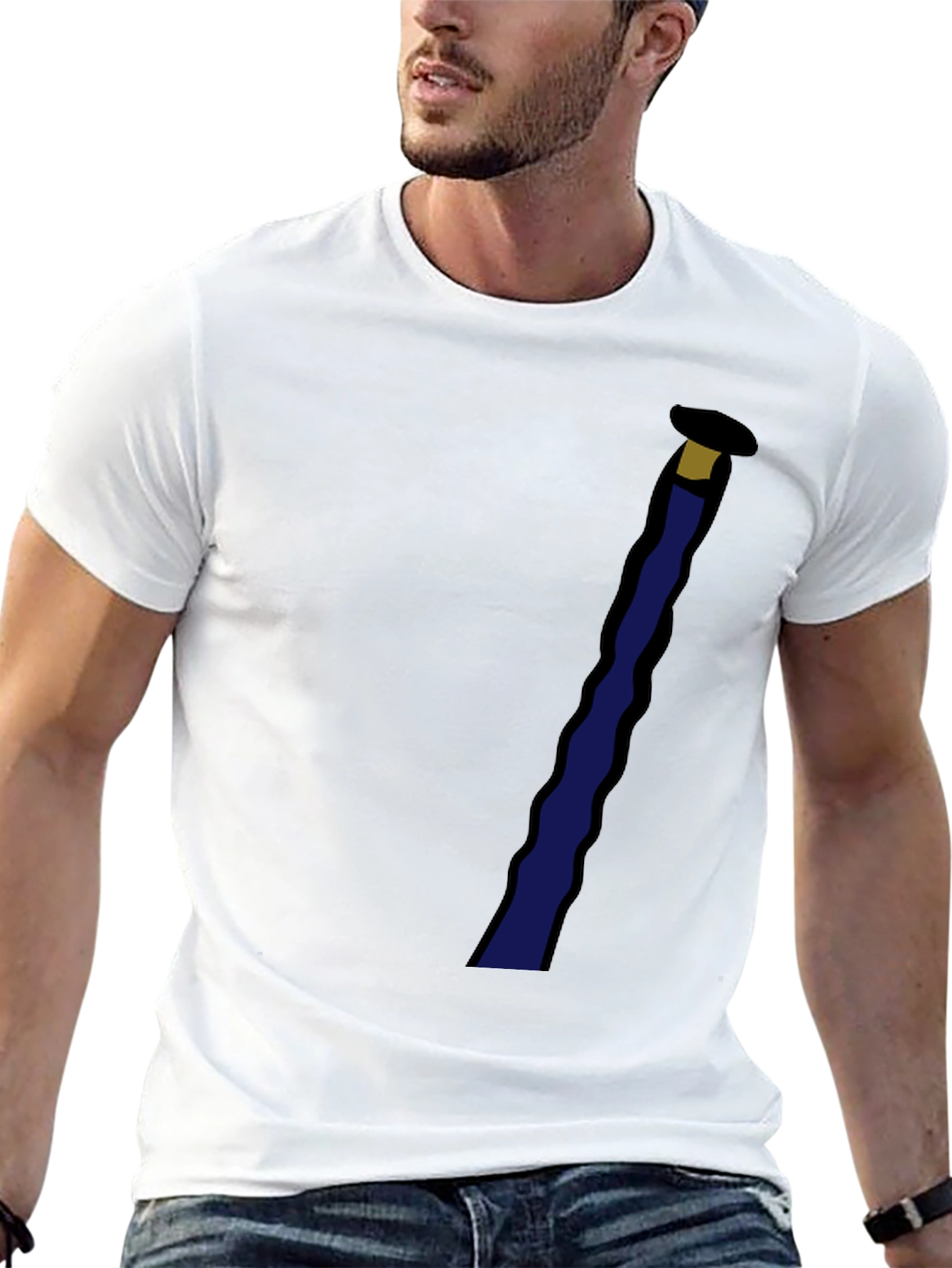 Black Novelty Black T-Shirt with Staff Graphic view 13