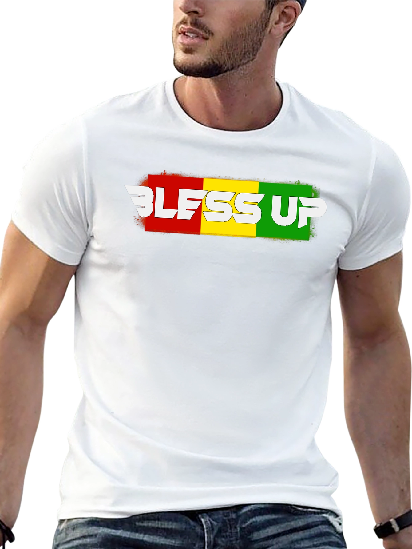 Black Bless Up Rasta T-Shirt - Reggae Style view 13