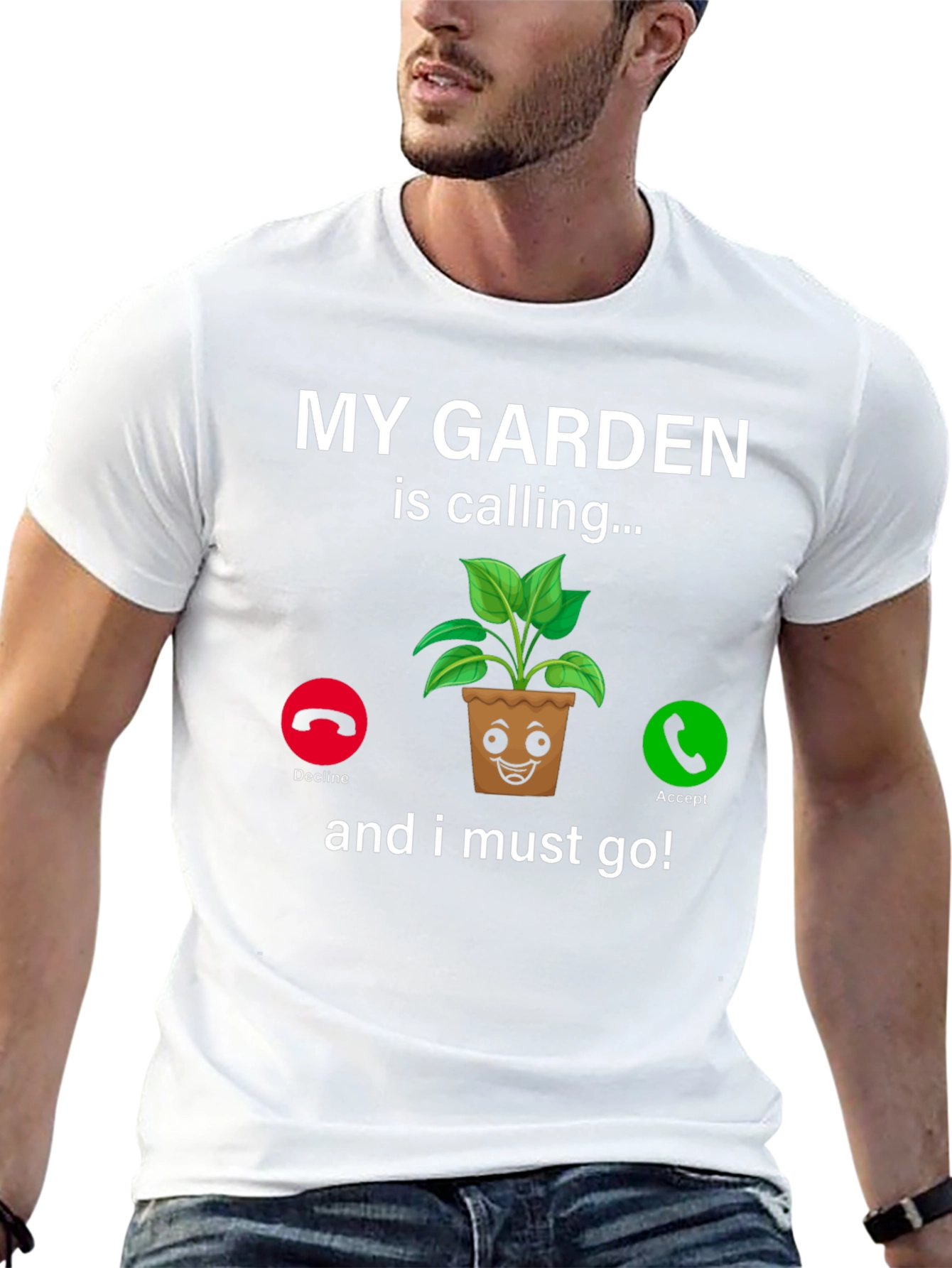 Black My Garden Is Calling T-Shirt Funny Gardener Tee view 13
