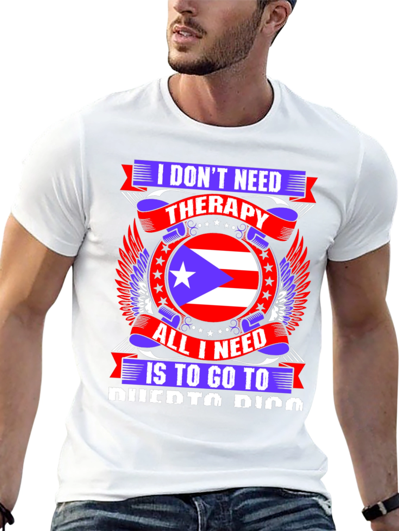 Black Puerto Rico Therapy T-Shirt view 13