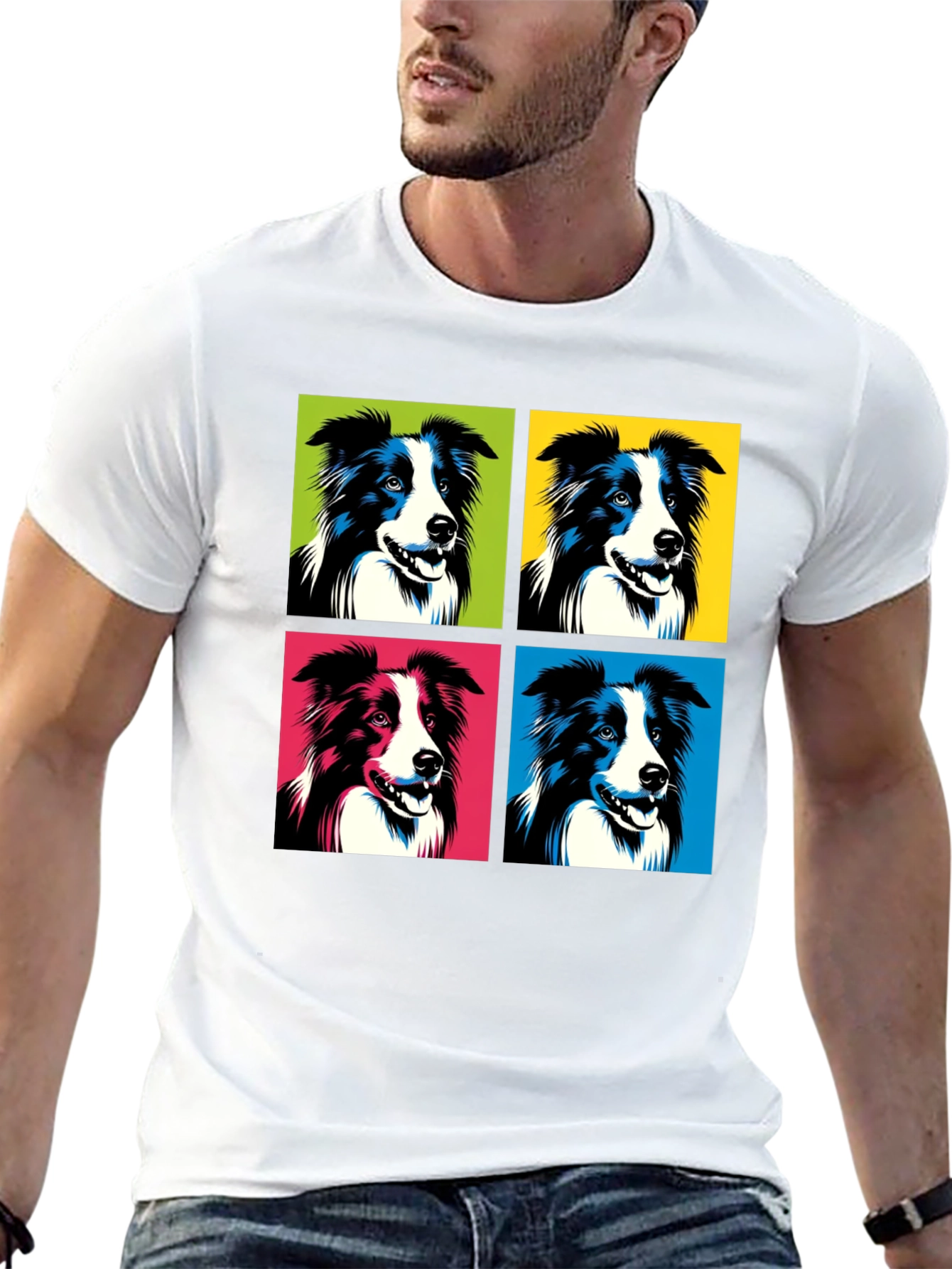 Black Pop Art Dog T-Shirt - Bold Graphic Tee view 13