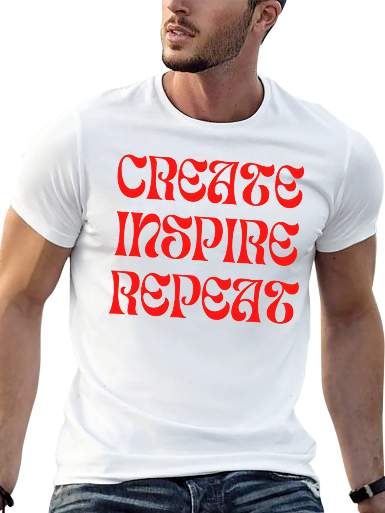 Black Create Inspire Repeat Graphic Tee view 13