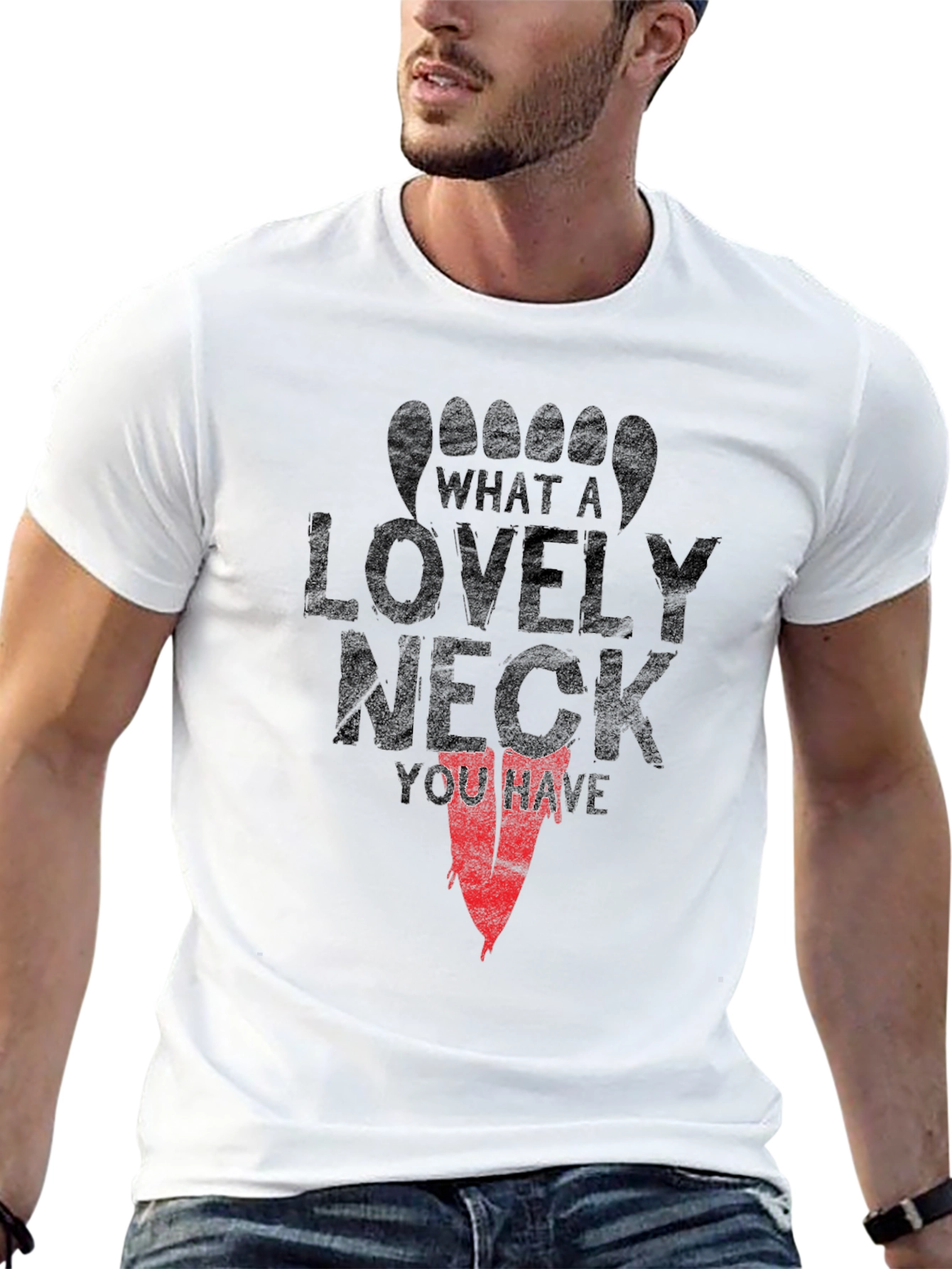 Black What a Lovely Neck T-Shirt Funny Graphic Tee view 13