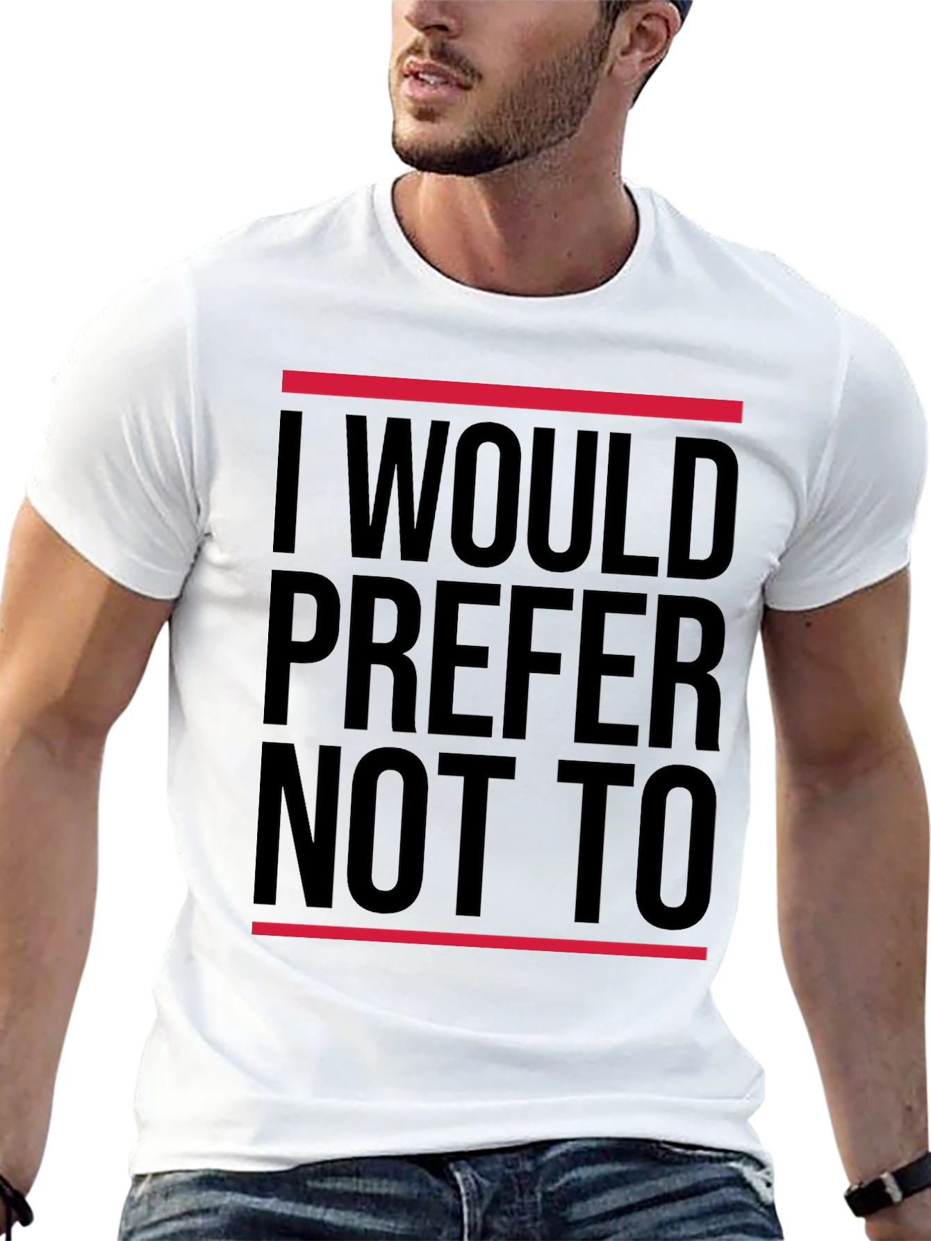 Black I Would Prefer Not To T-Shirt - Classic Black Tee view 13