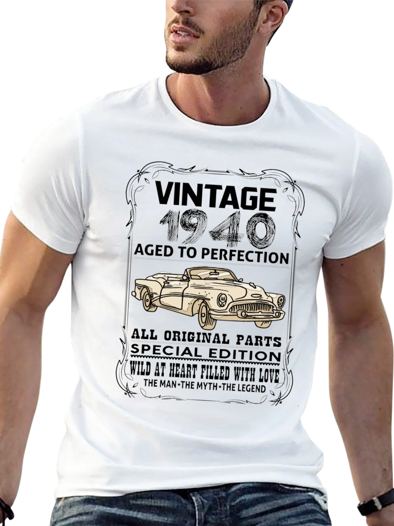 Black Vintage 1940 Car T-Shirt view 13