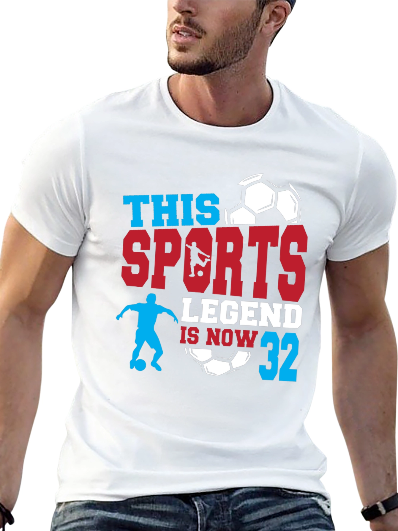 Black Sports Legend 32nd Birthday T-Shirt view 13