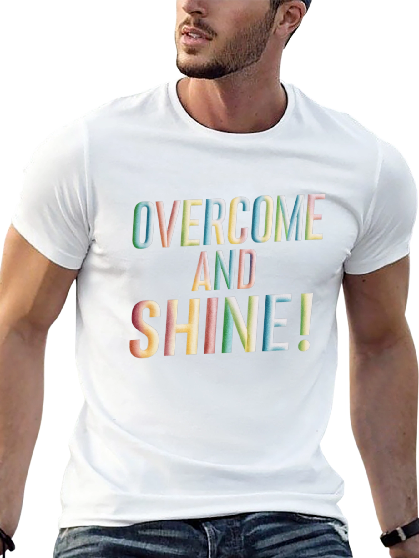 Black Overcome and Shine Graphic Tee - Men's Black T-Shirt view 13