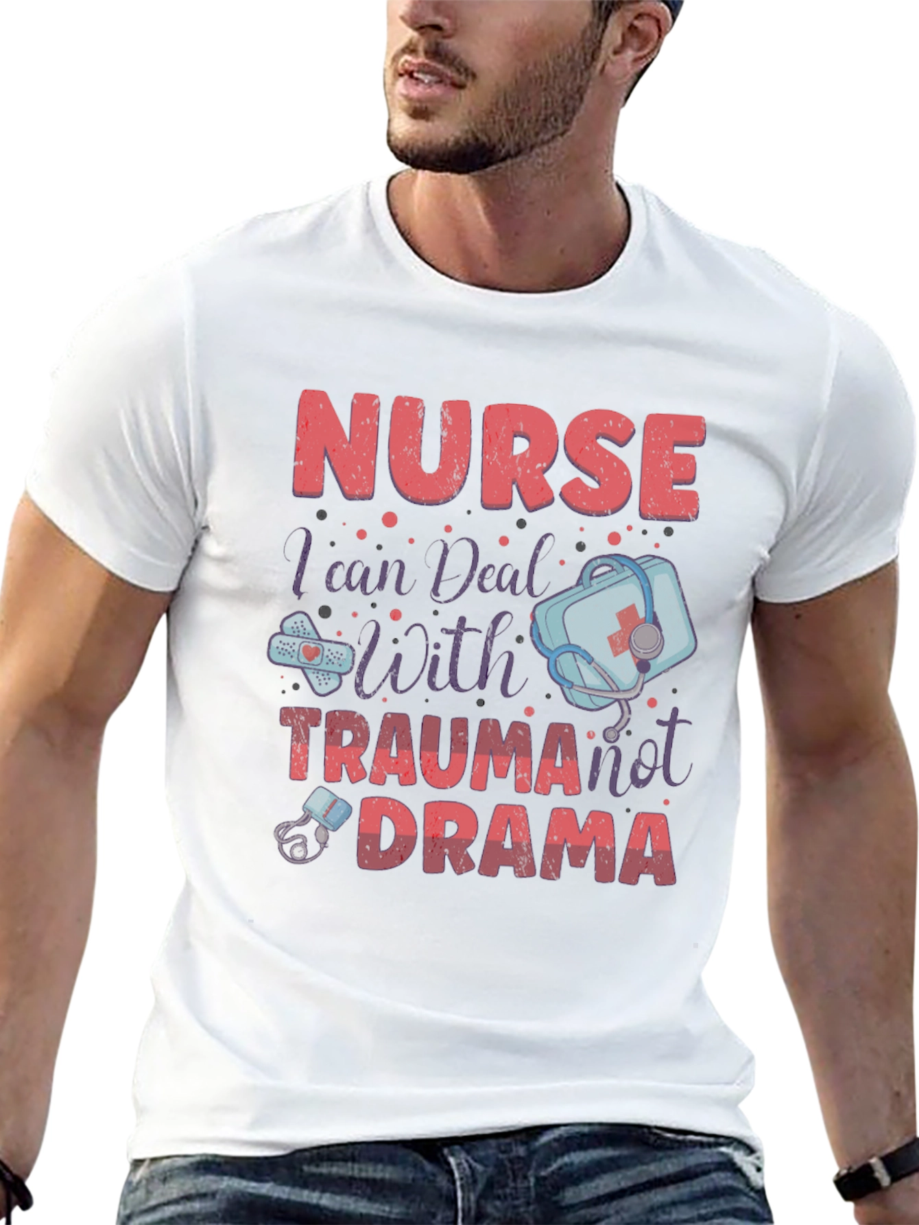 Black Nurse Trauma Drama T-Shirt - Medical Humor Apparel view 13