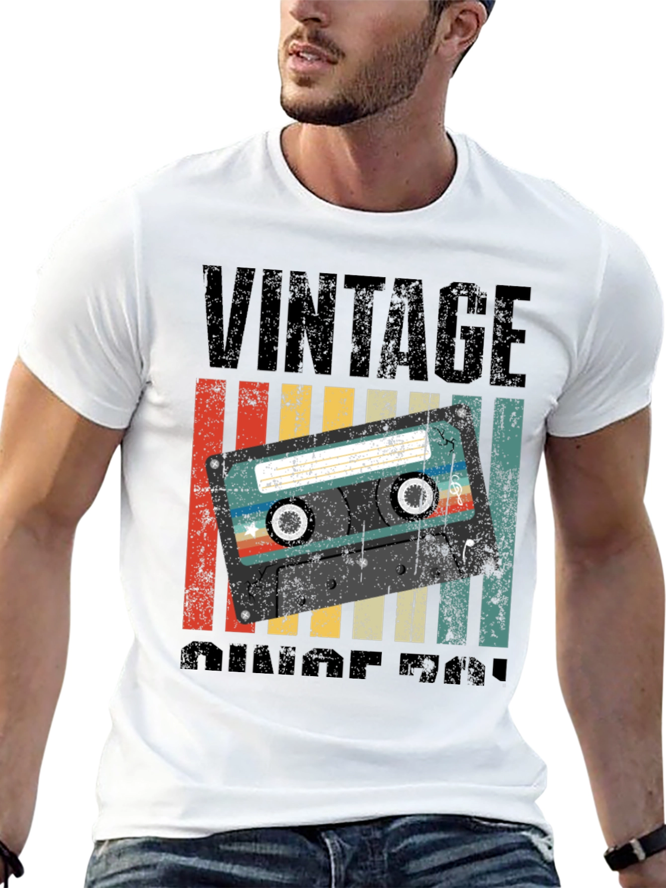 Black Vintage Cassette Tape Graphic T-Shirt - Retro Style view 13