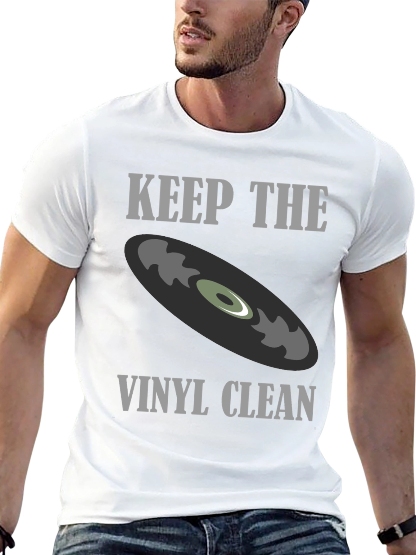 Black Keep The Vinyl Clean Graphic Tee view 13