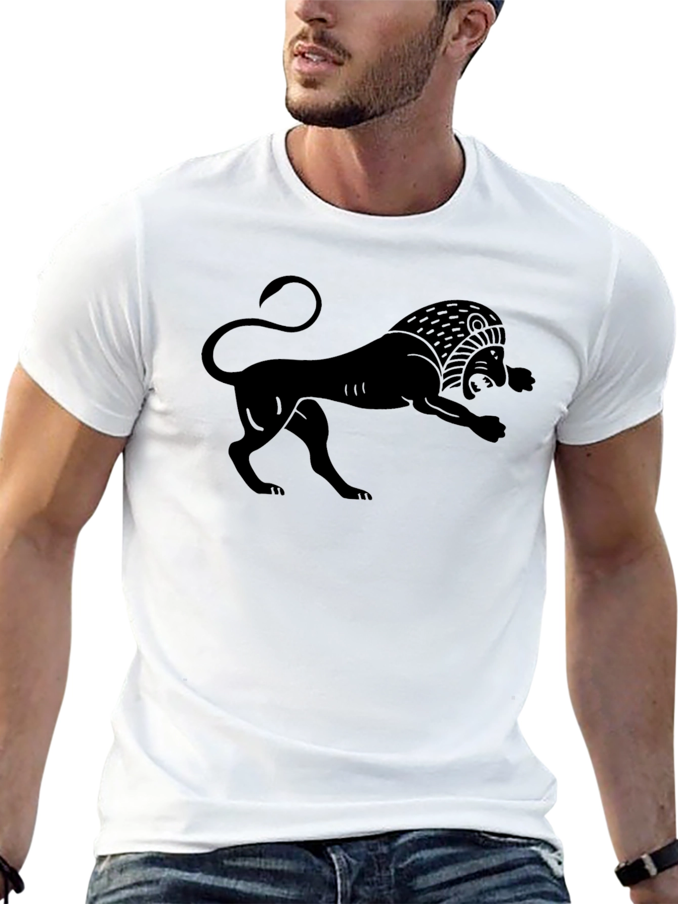 Black Black Lion Graphic Tee - Bold Statement Shirt view 13