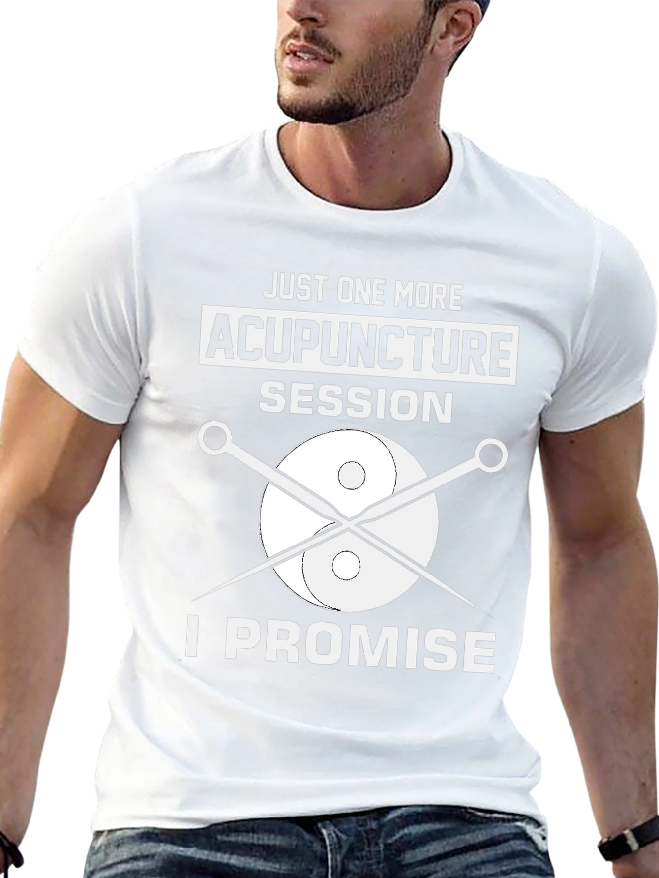 Black Acupuncture Session T-Shirt: Funny Graphic Tee for Health Lovers view 13