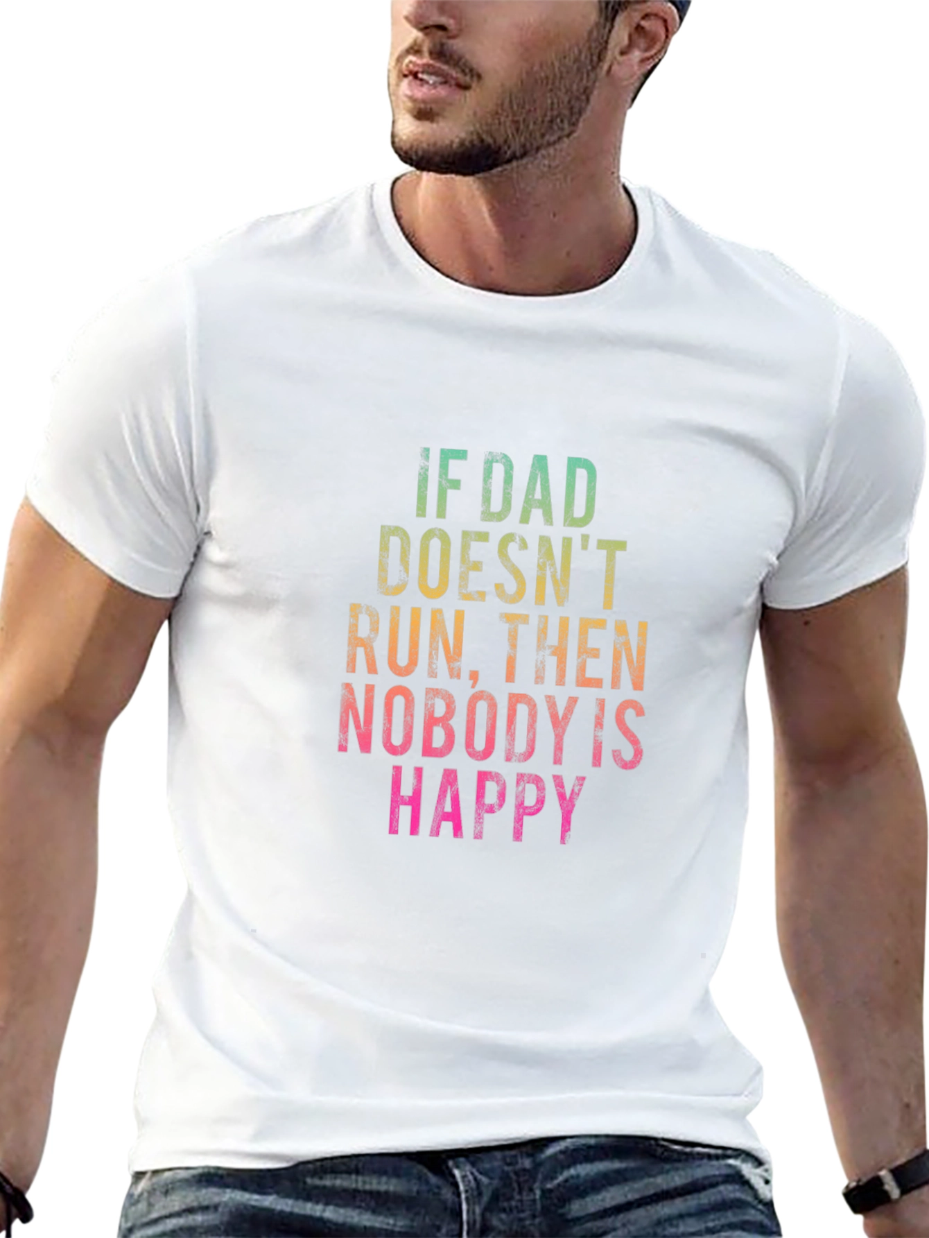 Black Funny Dad Running T-Shirt view 13