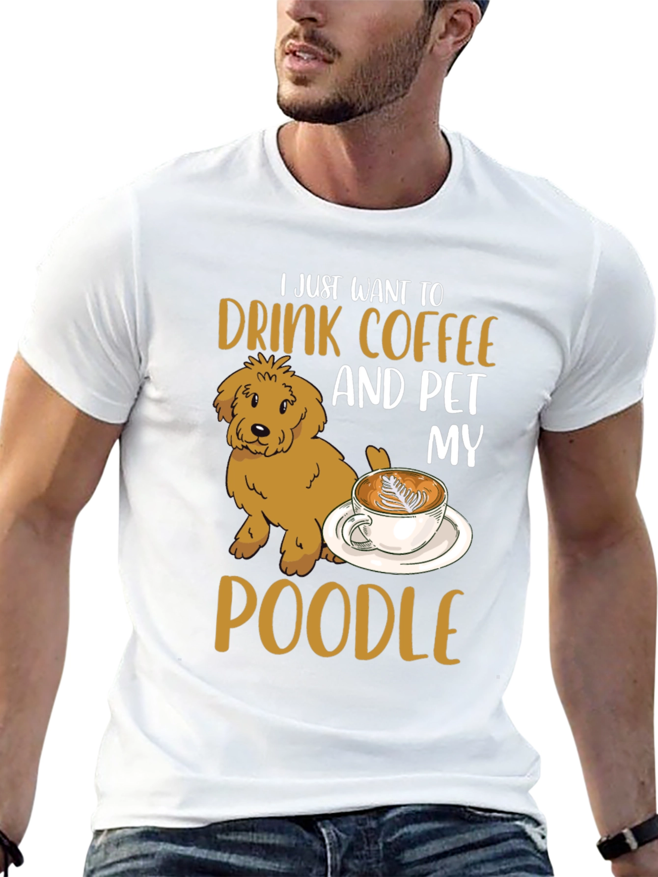 Black Drink Coffee & Pet My Poodle T-Shirt view 13