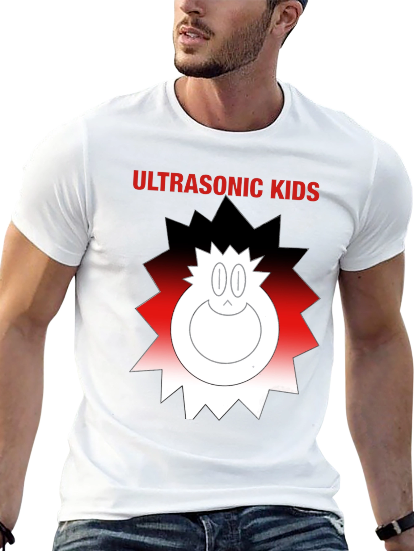 Black Ultrasonic Kids Graphic Tee - Funky Cartoon Design view 13
