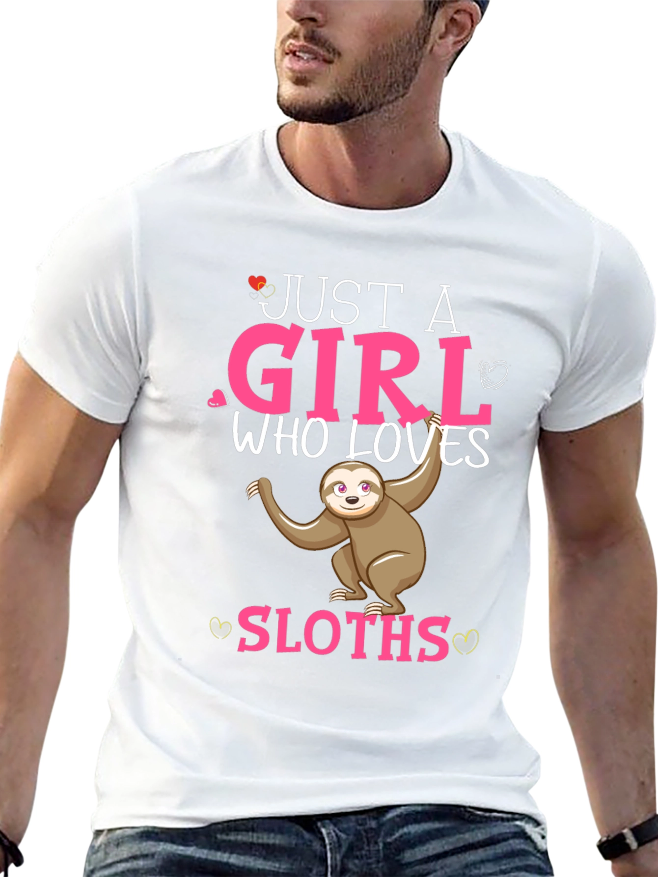 Black Girl Loves Sloths T-Shirt view 13