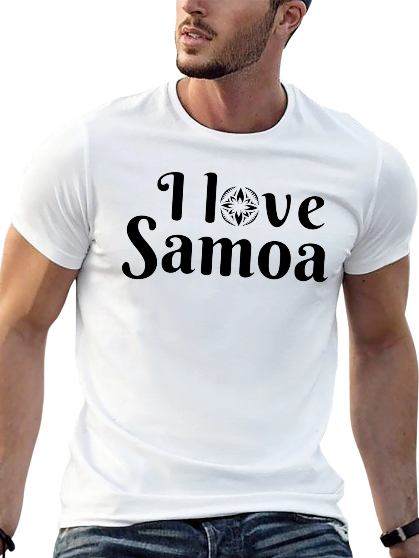 Black I Love Samoa Black T-Shirt view 13