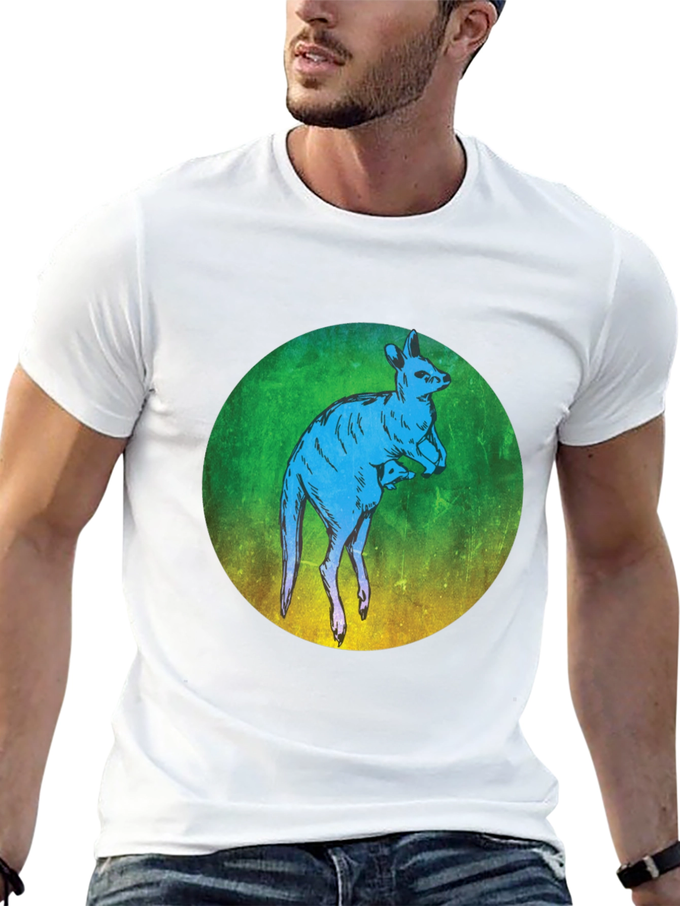 Black Kangaroo Graphic T-Shirt - Unique Animal Design view 13