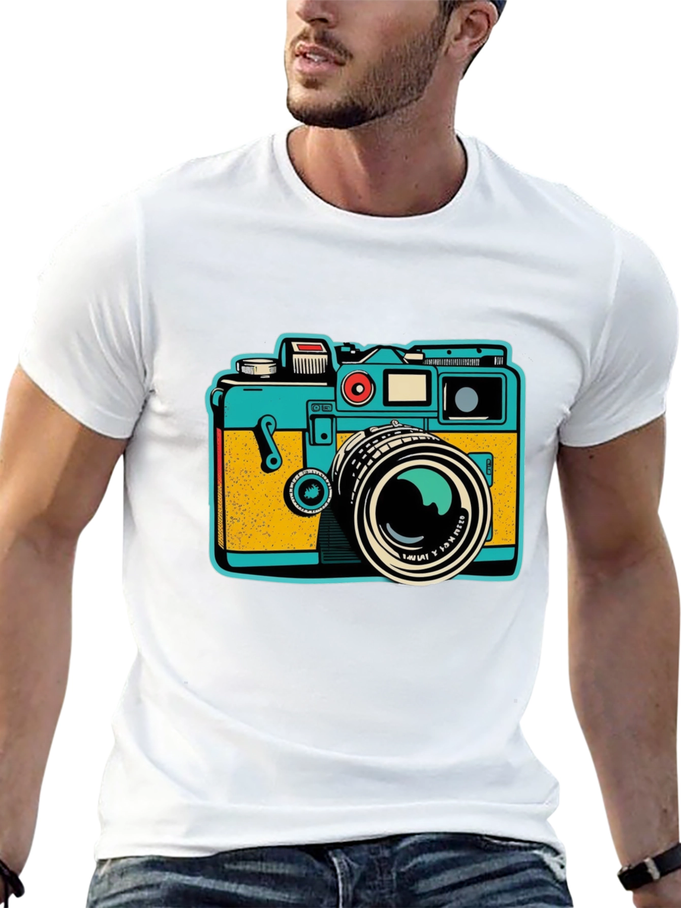 Black Retro Camera Graphic T-Shirt view 13