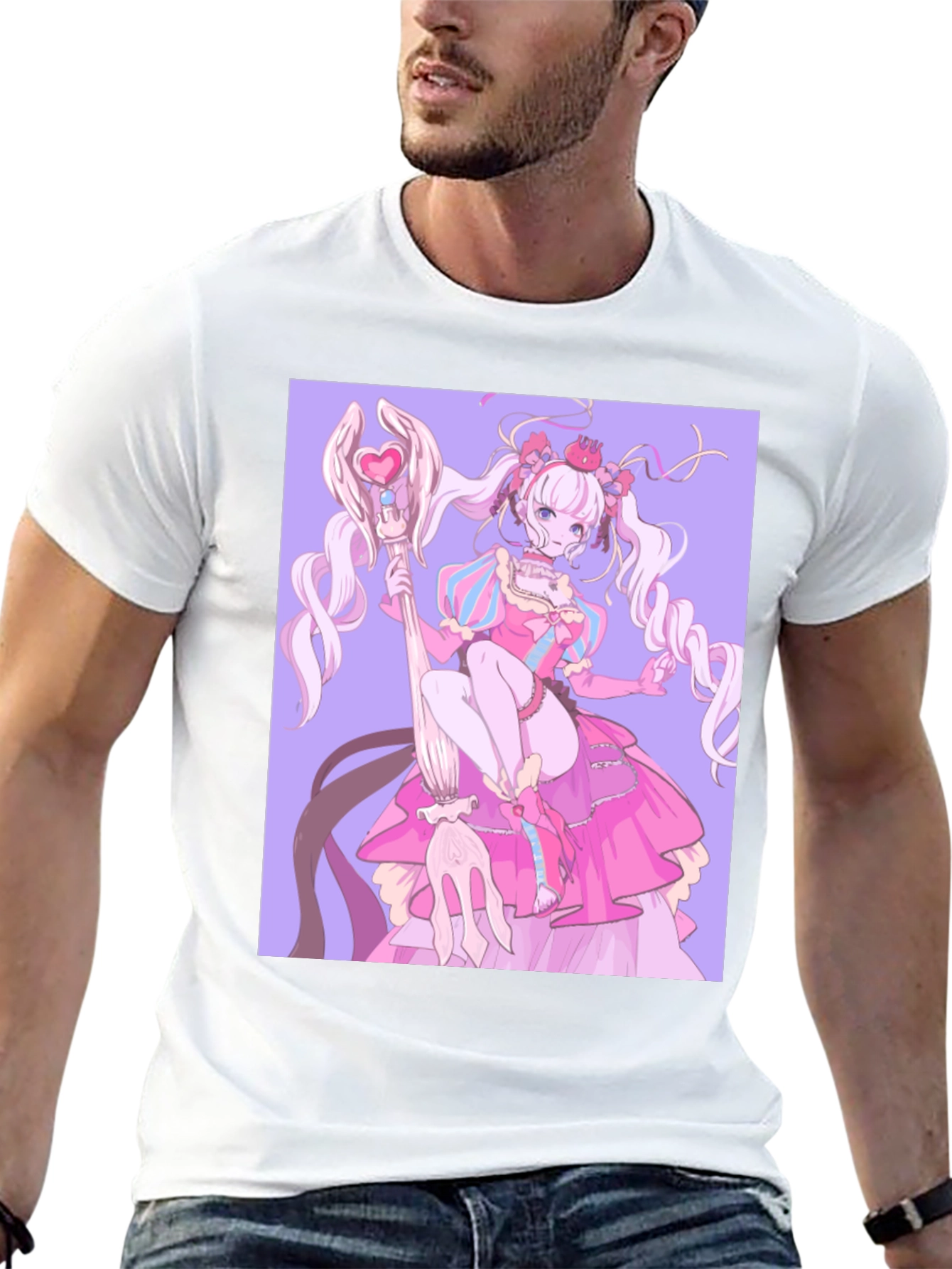 Black Anime Girl Graphic Black T-Shirt view 13