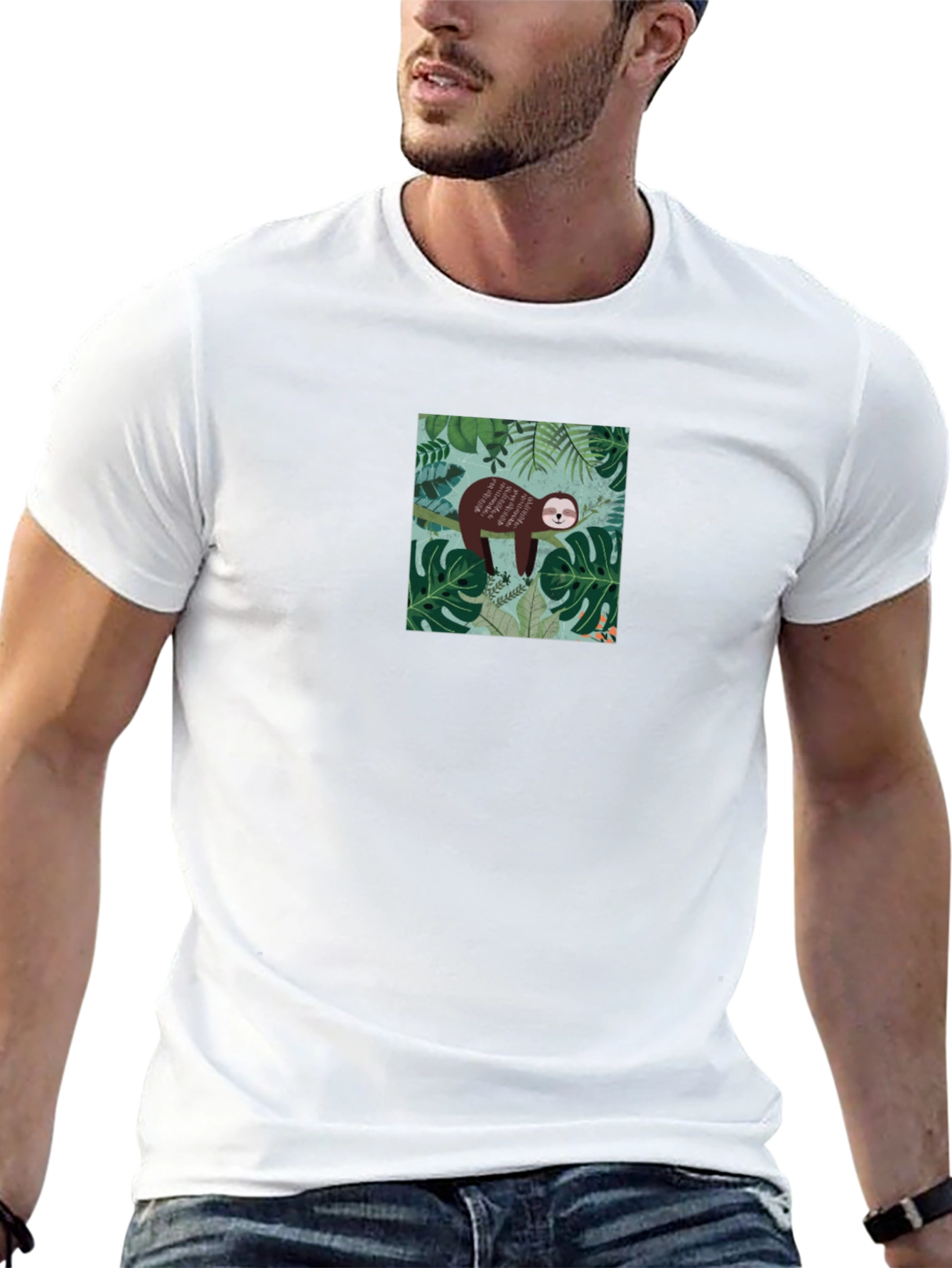 Black Sloth Graphic T-Shirt - Relaxed Jungle Vibes view 13