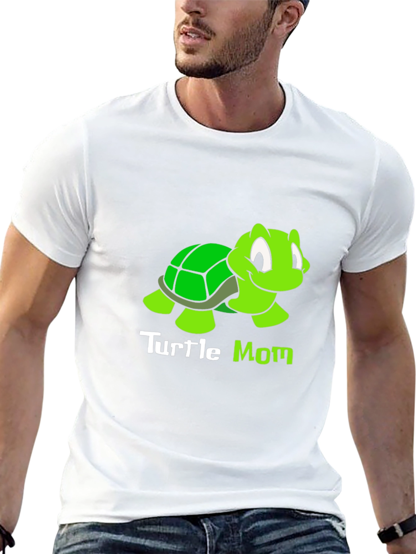 Black Turtle Mom T-Shirt - Cute Cartoon Turtle Design view 13