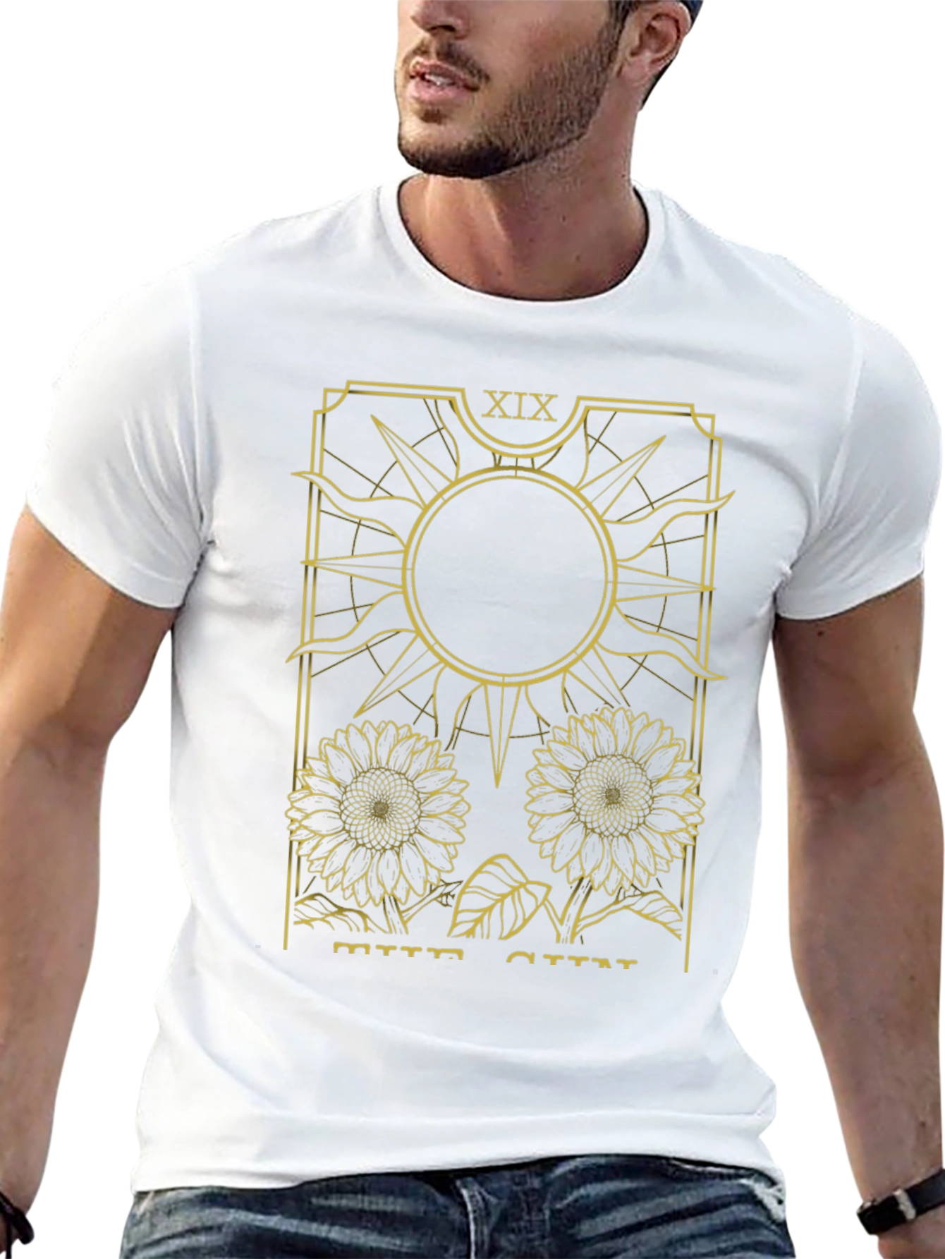 Black The Sun Tarot Card Graphic T-Shirt view 13