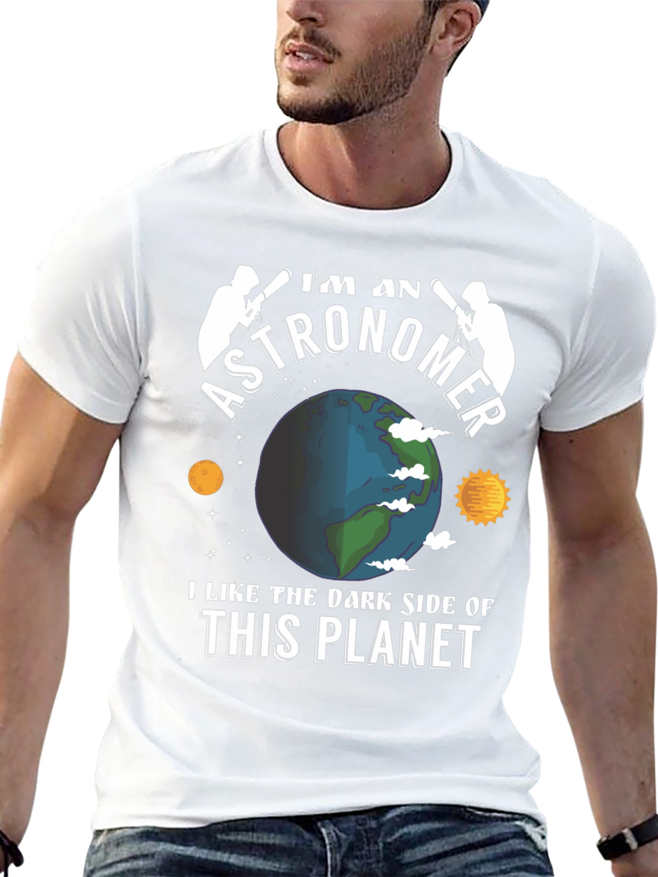 Black I'm An Astronomer T-Shirt - Dark Side Planet Tee view 13