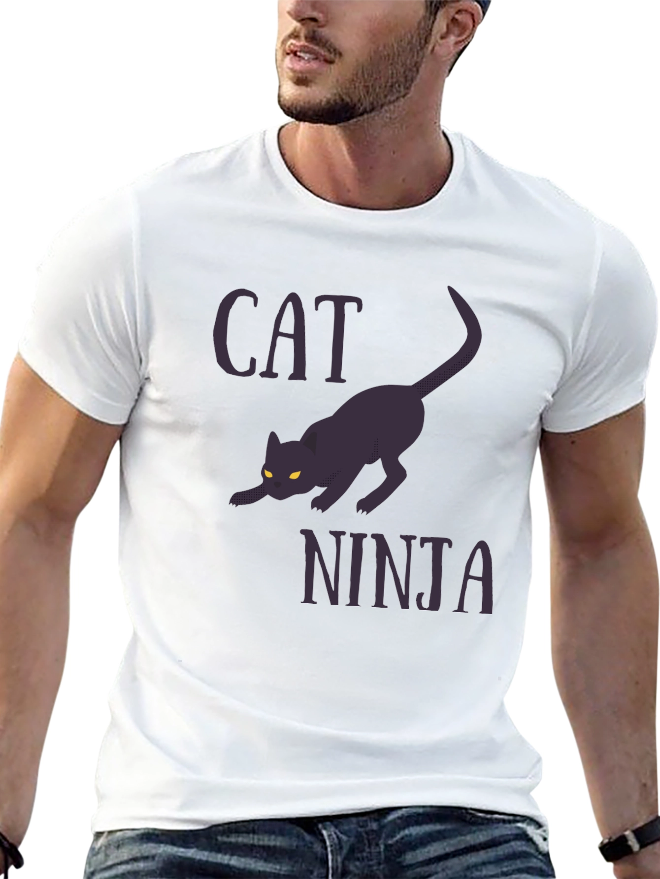 Black Cat Ninja Graphic Tee - Stealthy Style view 13