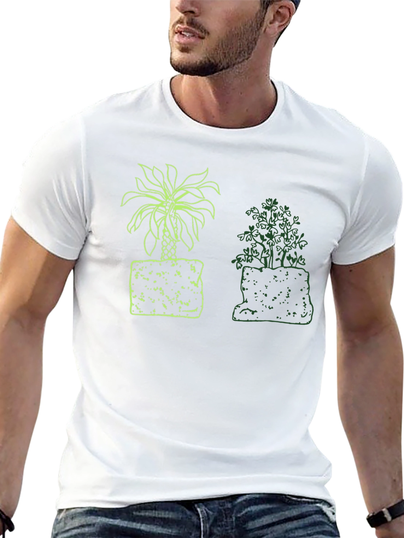 Black Palm & Shrub Graphic Black T-Shirt view 13