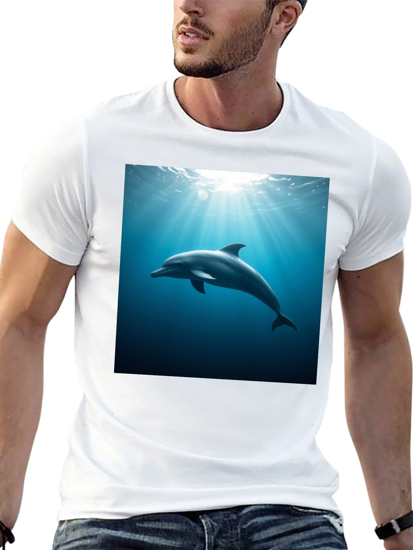 Black Dolphin Ocean Depths Graphic Tee - Black Cotton view 13