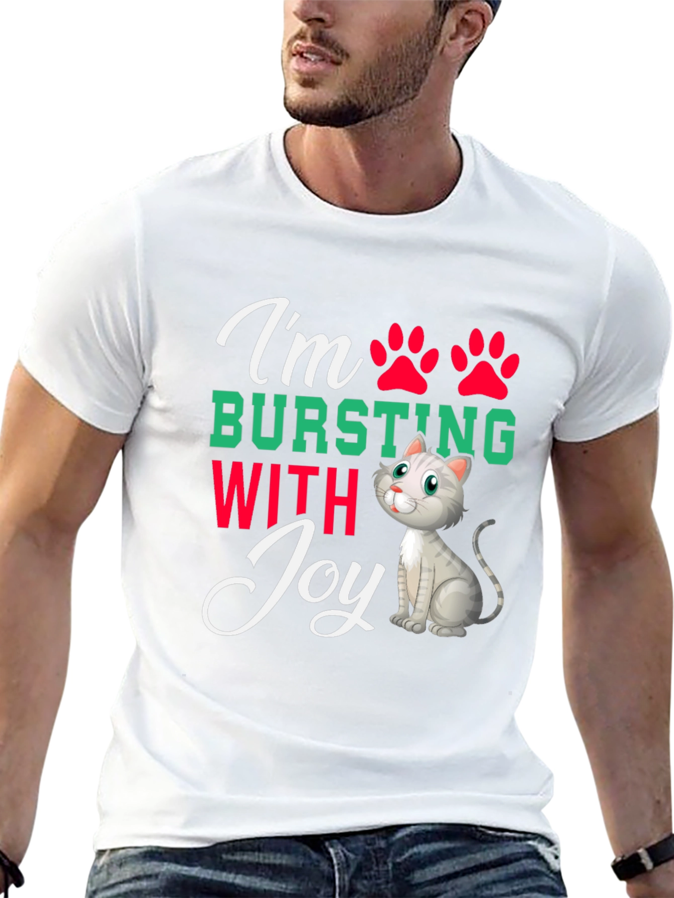 Black I'm Bursting With Joy Cat T-Shirt view 13