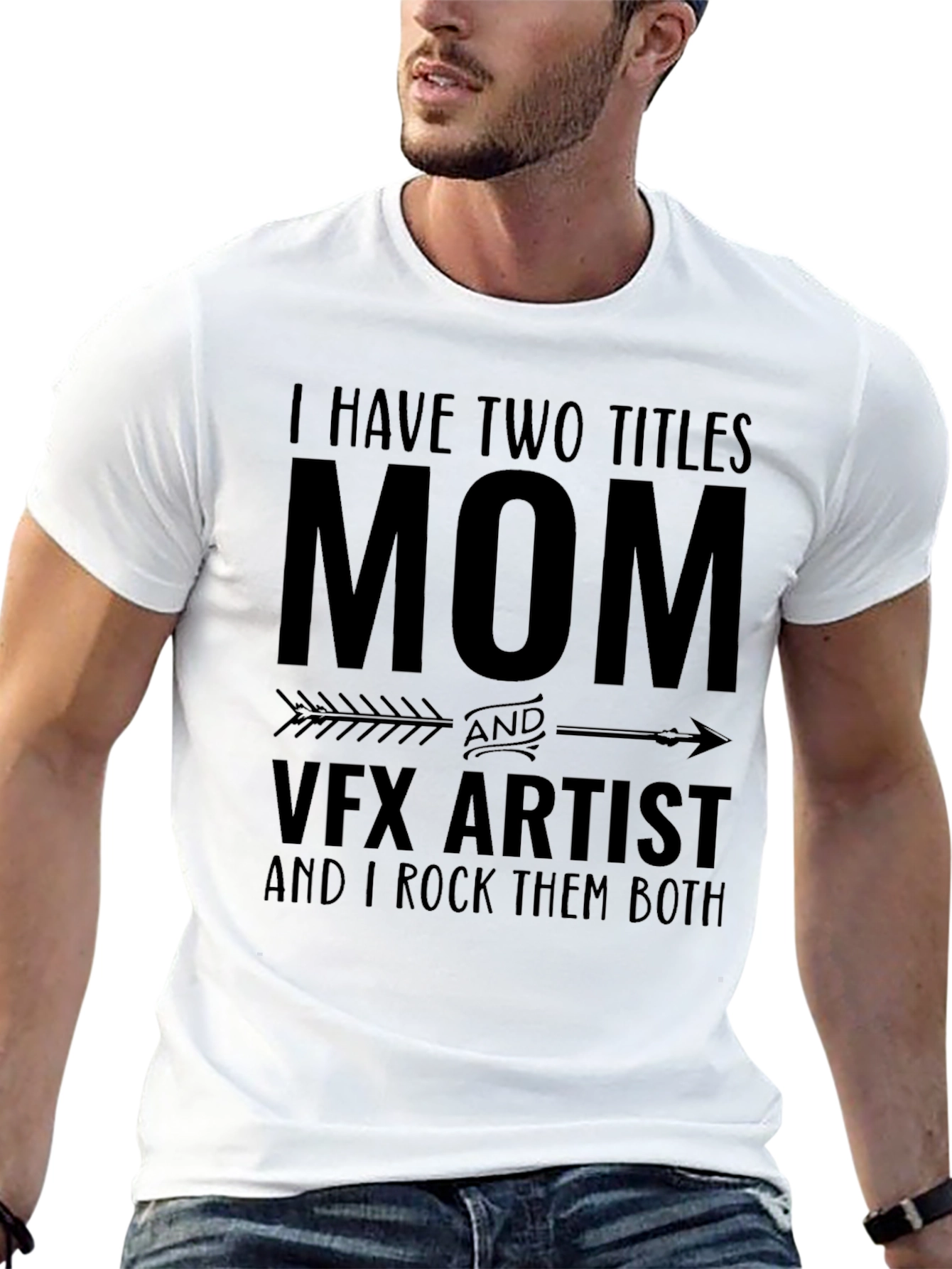 Black Mom & VFX Artist T-Shirt - I Rock Them Both! view 13