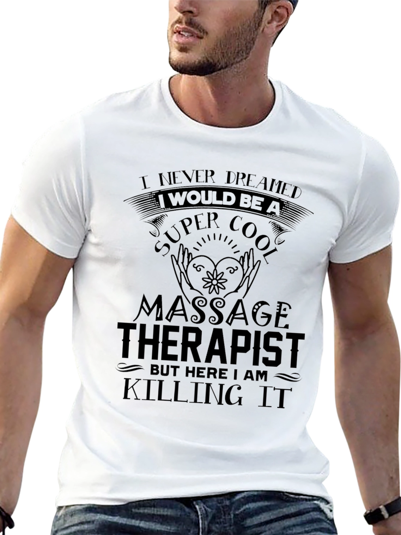 Black Super Cool Massage Therapist T-Shirt view 13