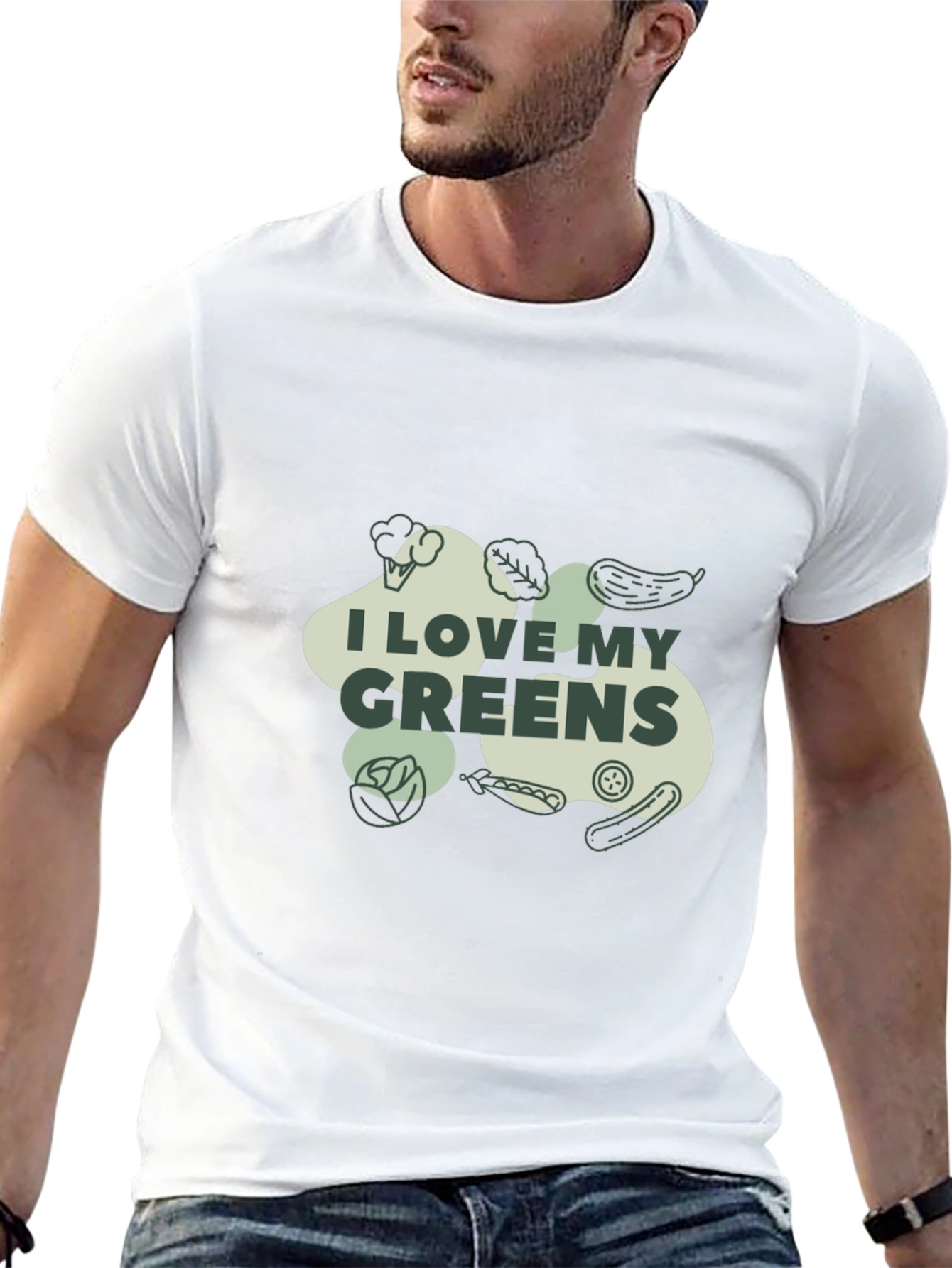 Black I Love My Greens Graphic Tee - Unisex Black T-Shirt view 13