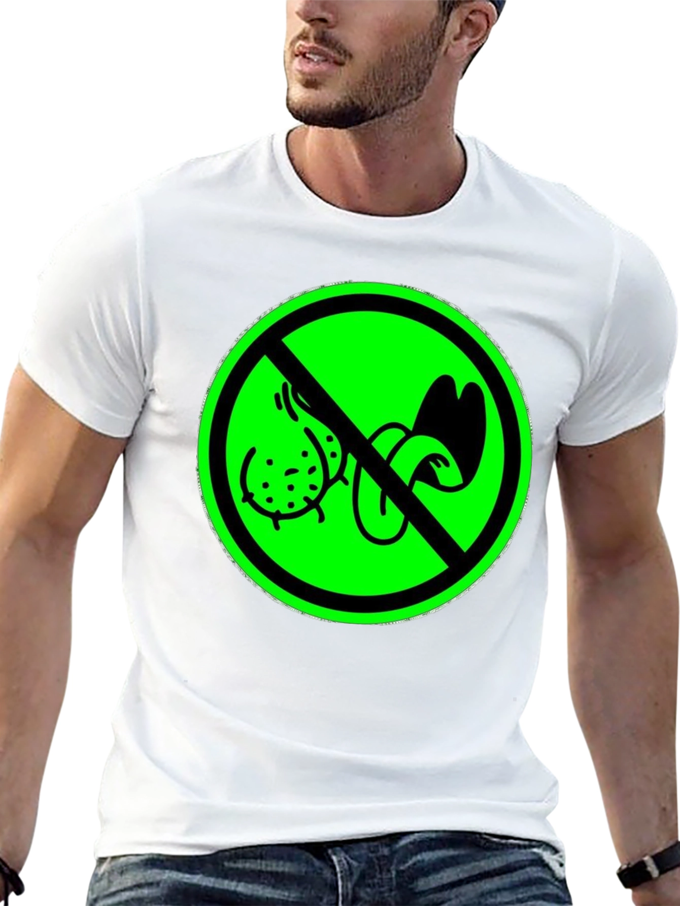 Black Funny Prohibit Balls T-Shirt - Adult Humor view 13