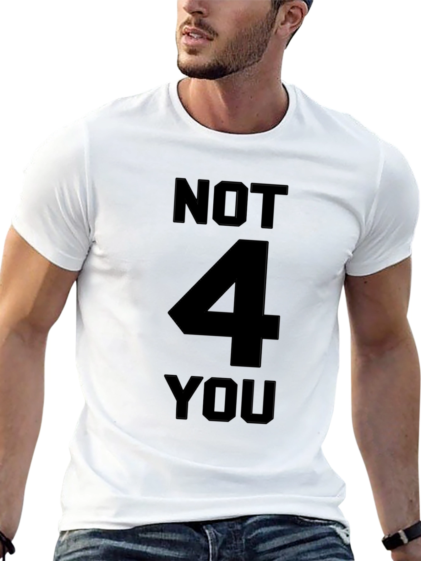 Black Not 4 You Graphic Tee - Black Cotton T-Shirt view 13