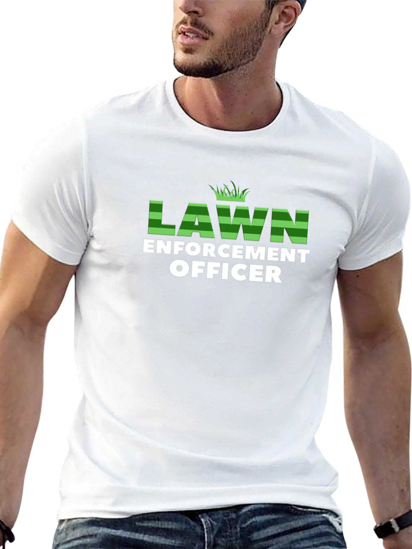 Black Lawn Enforcement Officer Graphic T-Shirt view 13