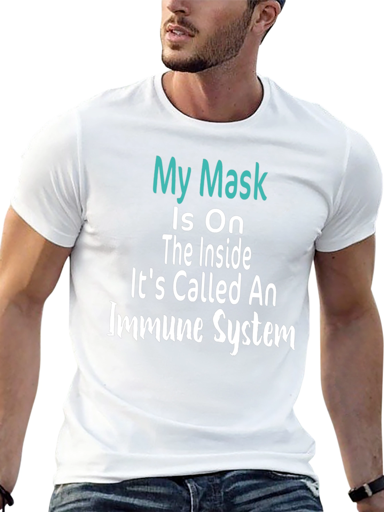Black My Mask is On Immune System T-Shirt view 13
