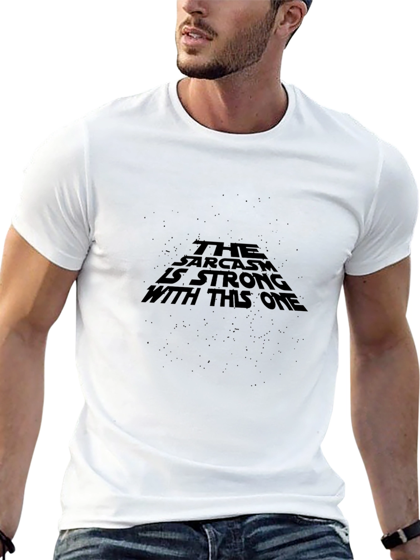 Black Sarcasm Strong Funny Star Wars Style Graphic Tee view 13