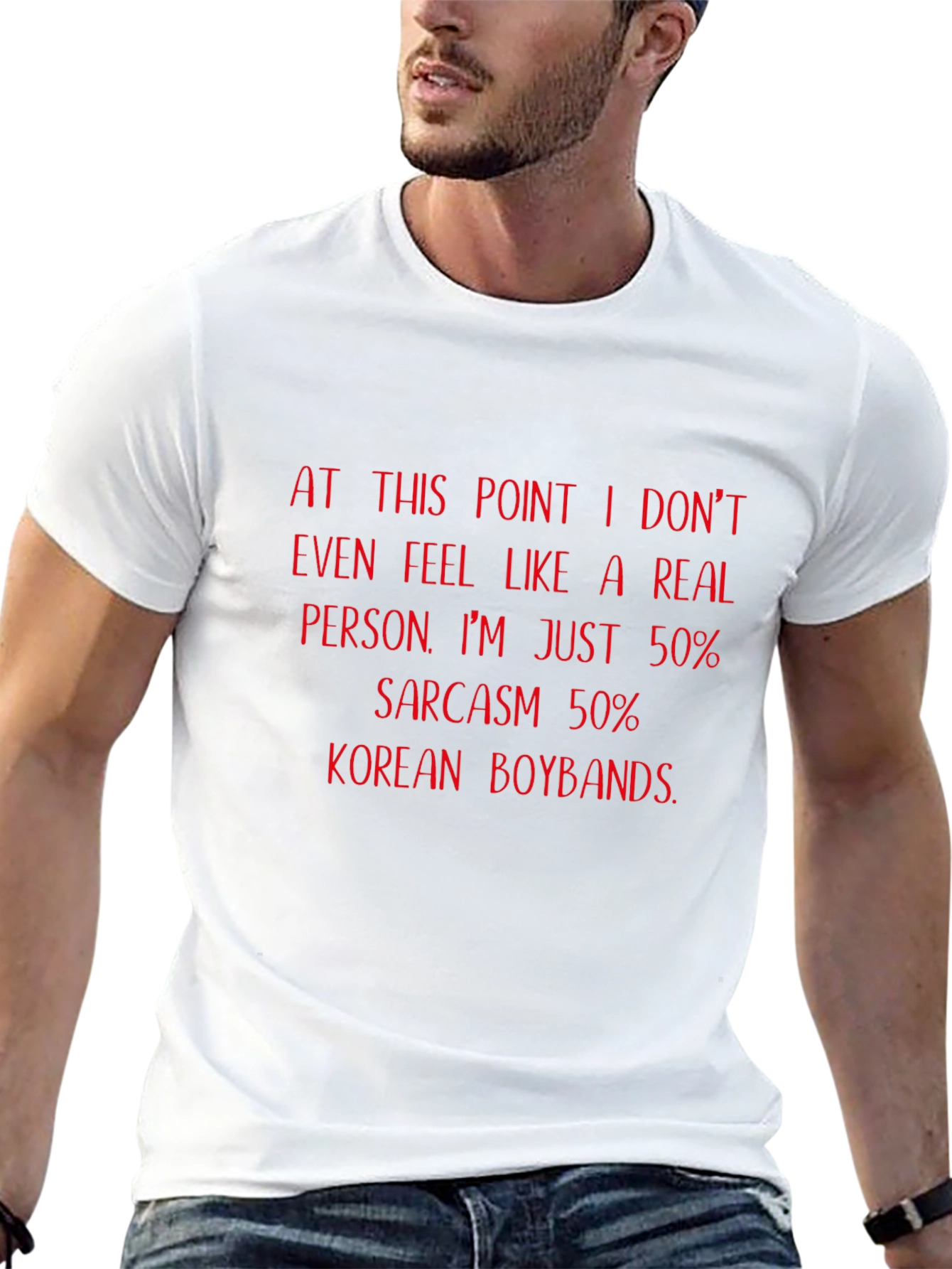 Black Sarcastic Korean Boyband Fan T-Shirt view 13