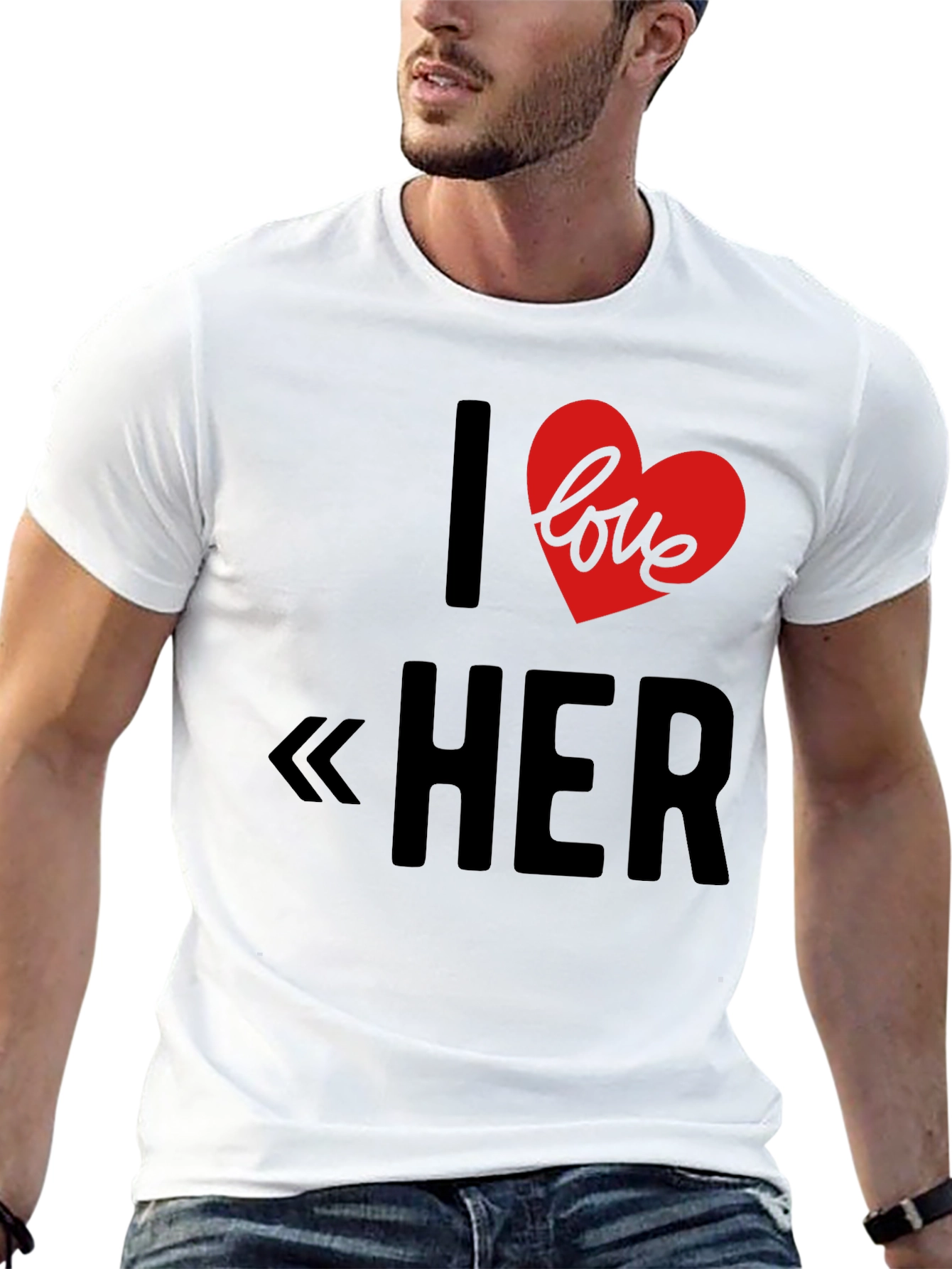 Black I Love Her Graphic Tee - Black view 13