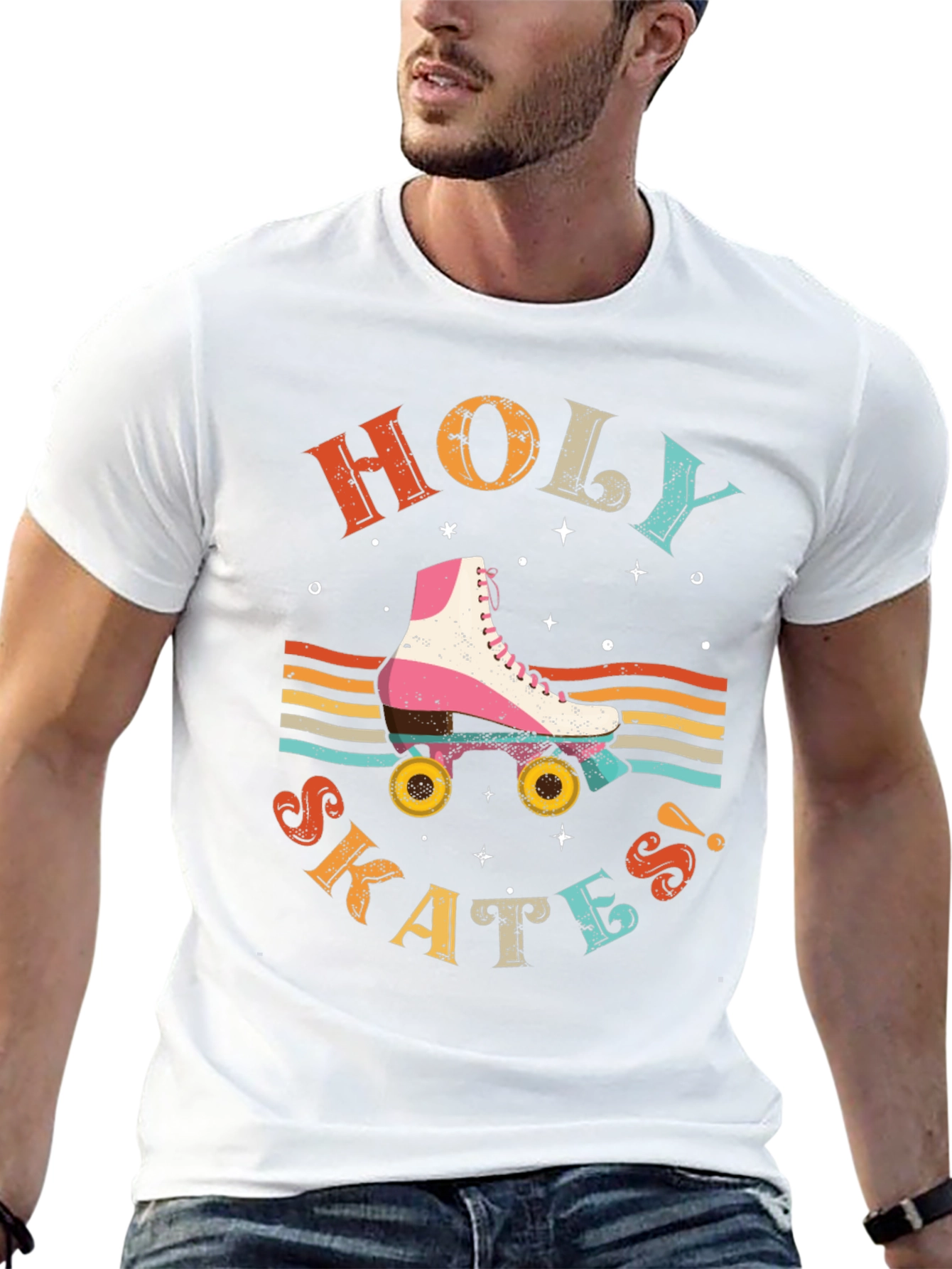 Black Retro Holy Skates Graphic T-Shirt view 13