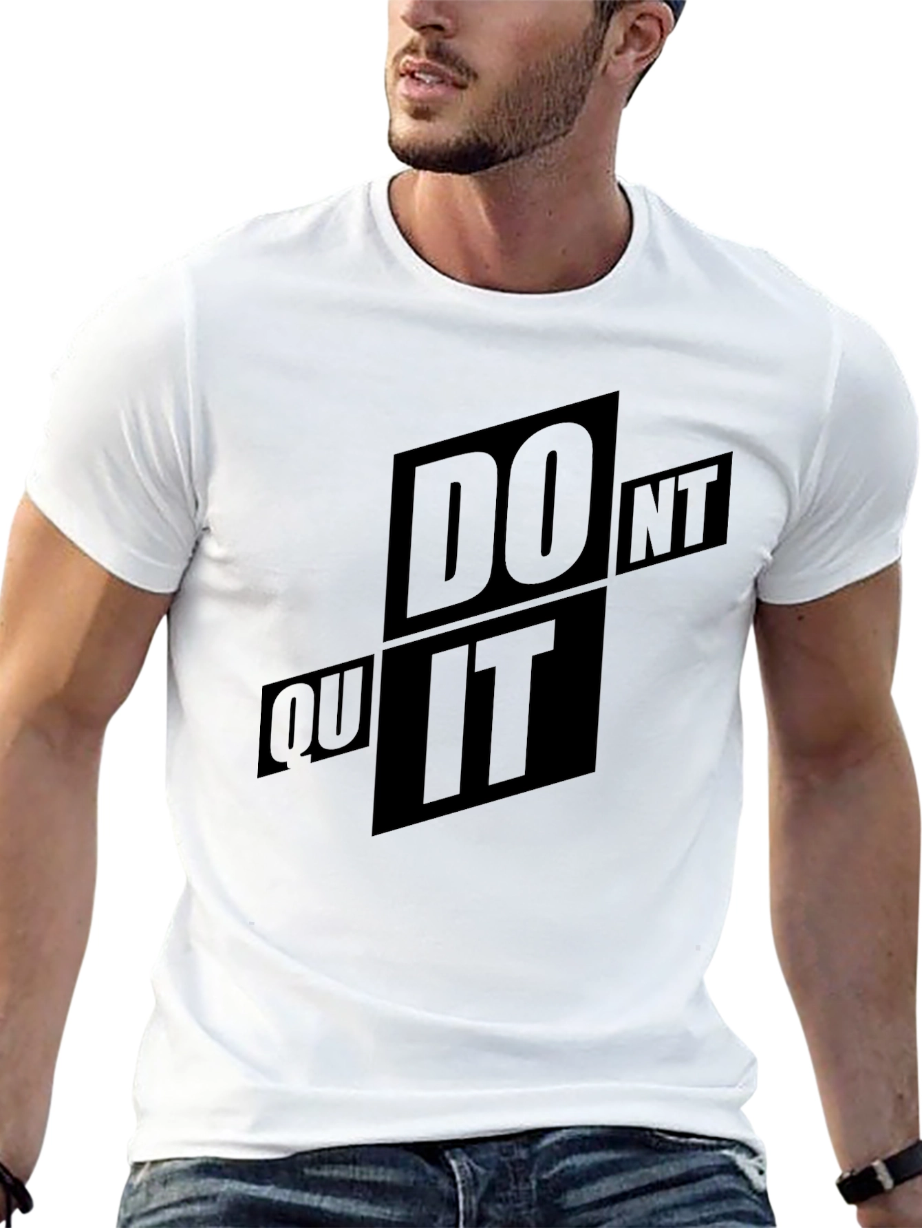 Black Motivational 'Do It' Black Graphic T-Shirt view 13