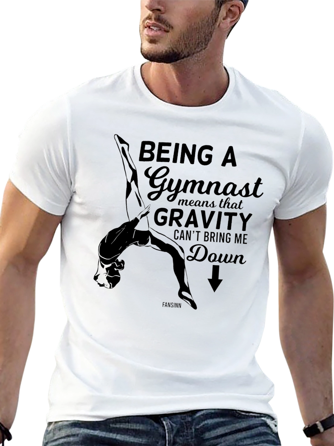 Gymnast Gravity T-Shirt: Black Graphic Tee - 13