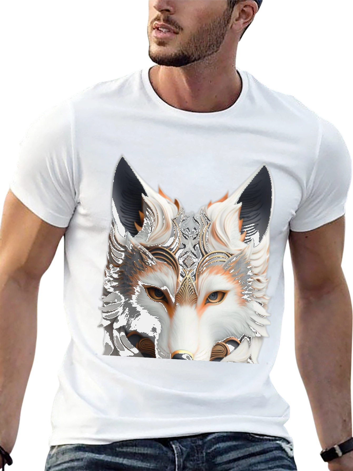 Black Fox Head Graphic Tee view 13
