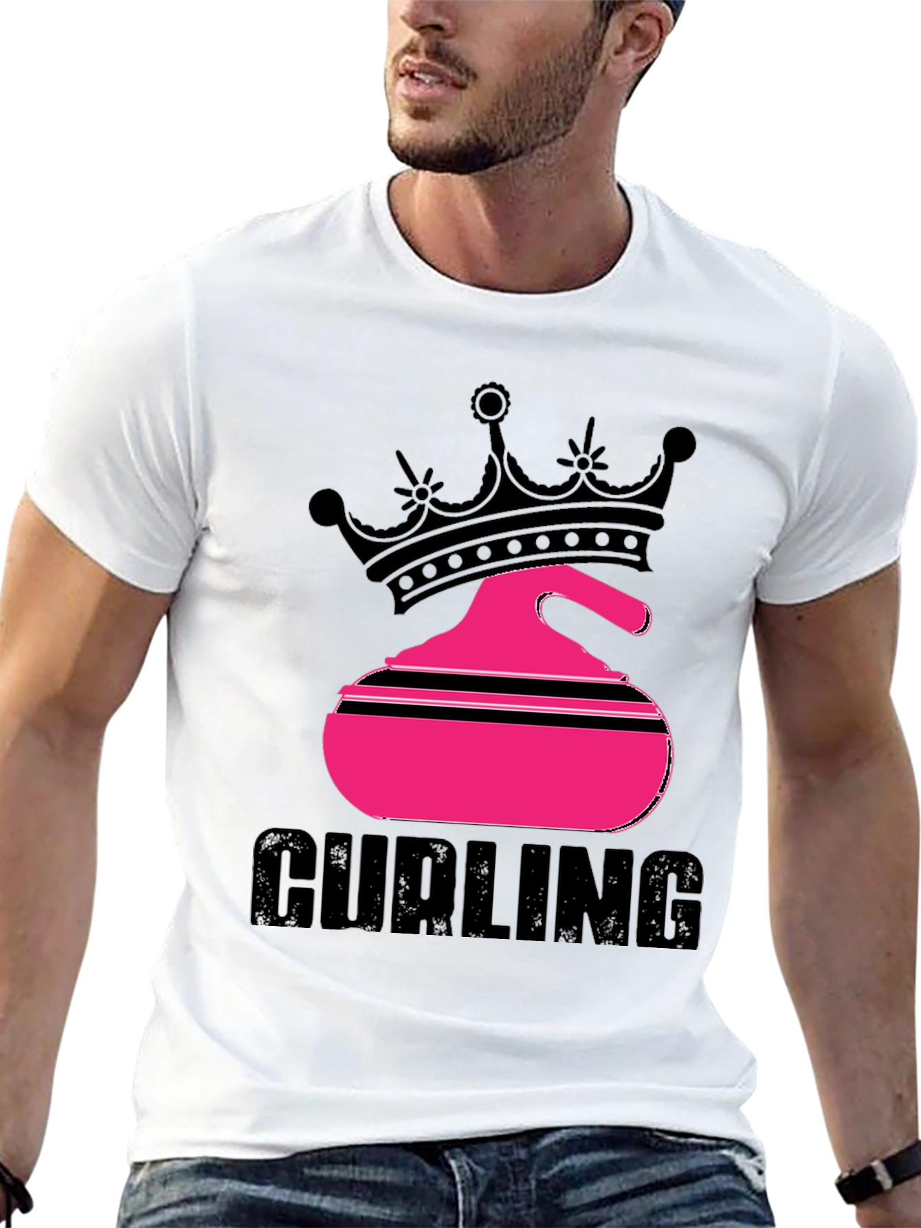 Black Curling Queen Black T-Shirt view 13