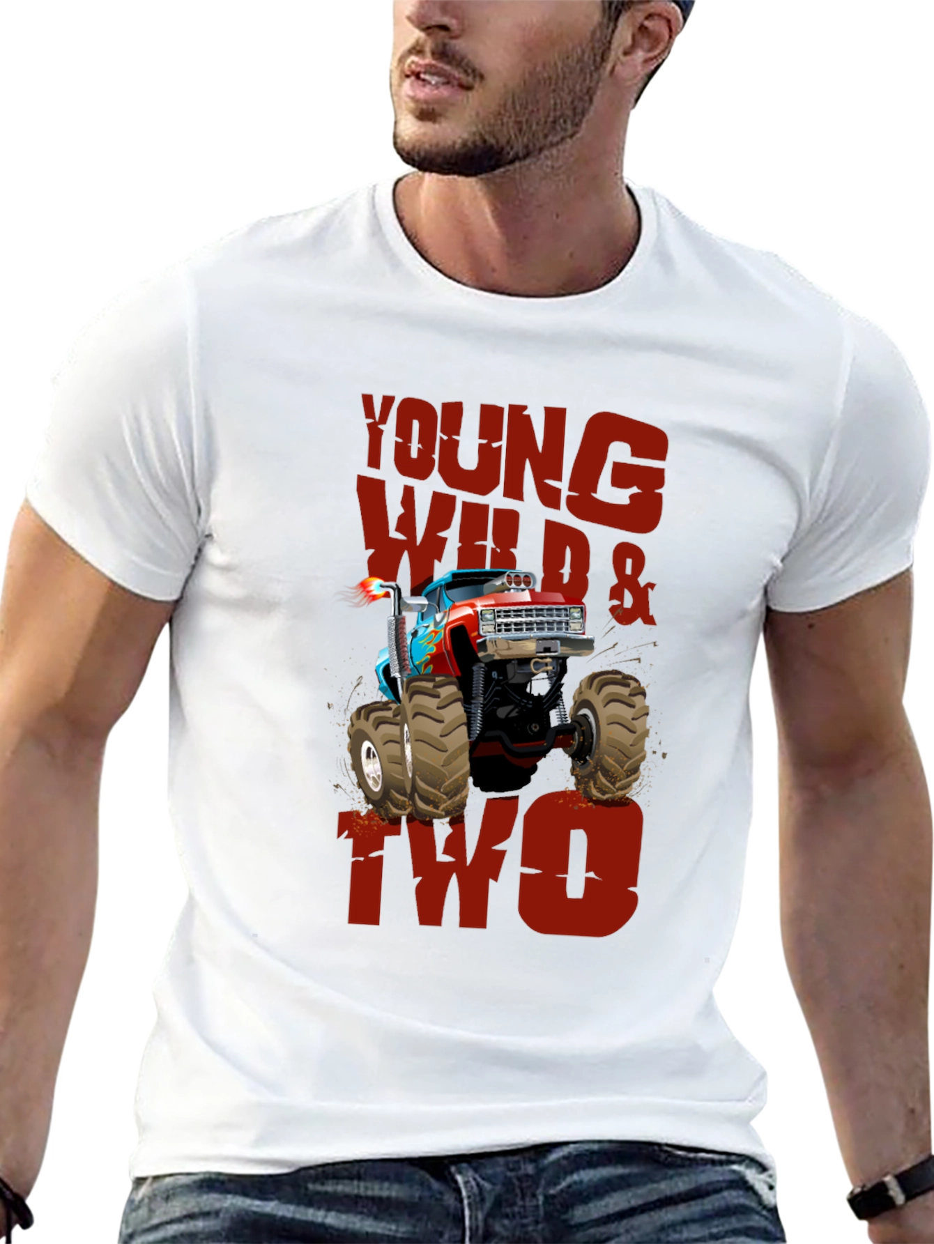 Black Young Wild & Two Monster Truck Tee view 13